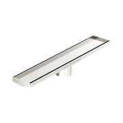 Tile Insert V Channel 600mm Floor Grate 89mm Outlet With Hole Saw Brushed Nickel gallery detail image
