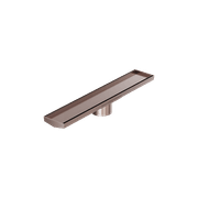 Tile Insert V Channel 600mm Floor Grate 89mm Outlet With Hole Saw Brushed Bronze gallery detail image