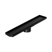 Tile Insert V Channel 600mm Floor Grate 89mm Outlet With Hole Saw Matte Black gallery detail image