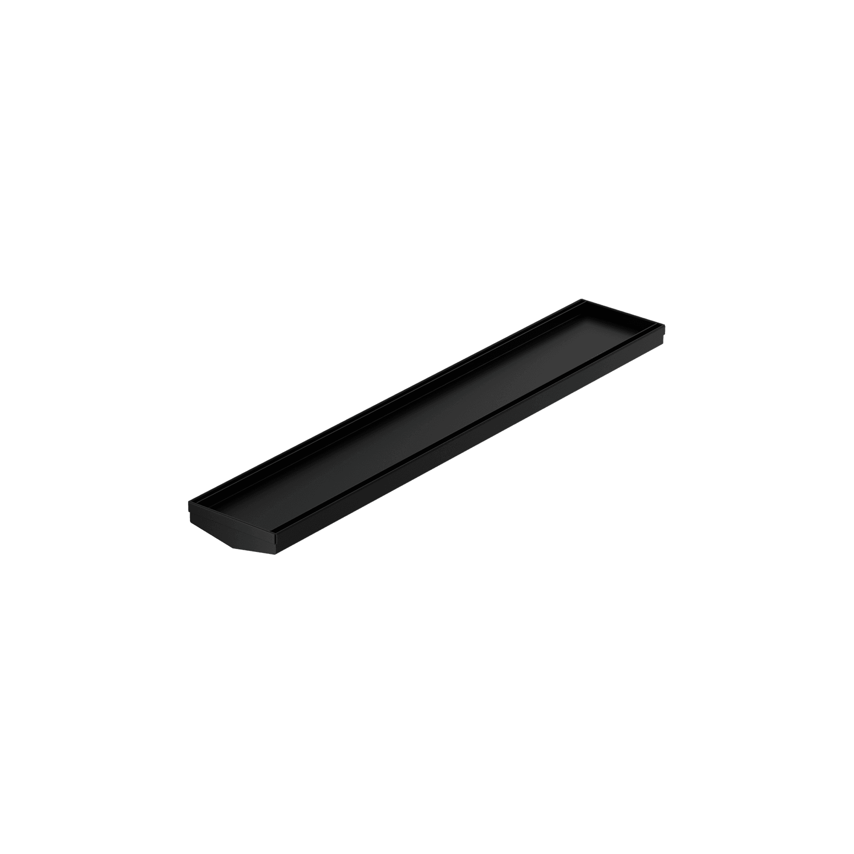 Tile Insert V Channel 600mm Floor Grate 80mm/89mm Outlet Without Outlet And Hole Saw Matte Black gallery detail image