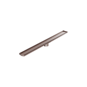 Tile Insert V Channel 1200mm Floor Grate 89mm Outlet With Hole Saw Brushed Bronze gallery detail image