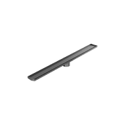 Tile Insert V Channel 1200mm Floor Grate 89mm Outlet With Hole Saw Gun Metal gallery detail image