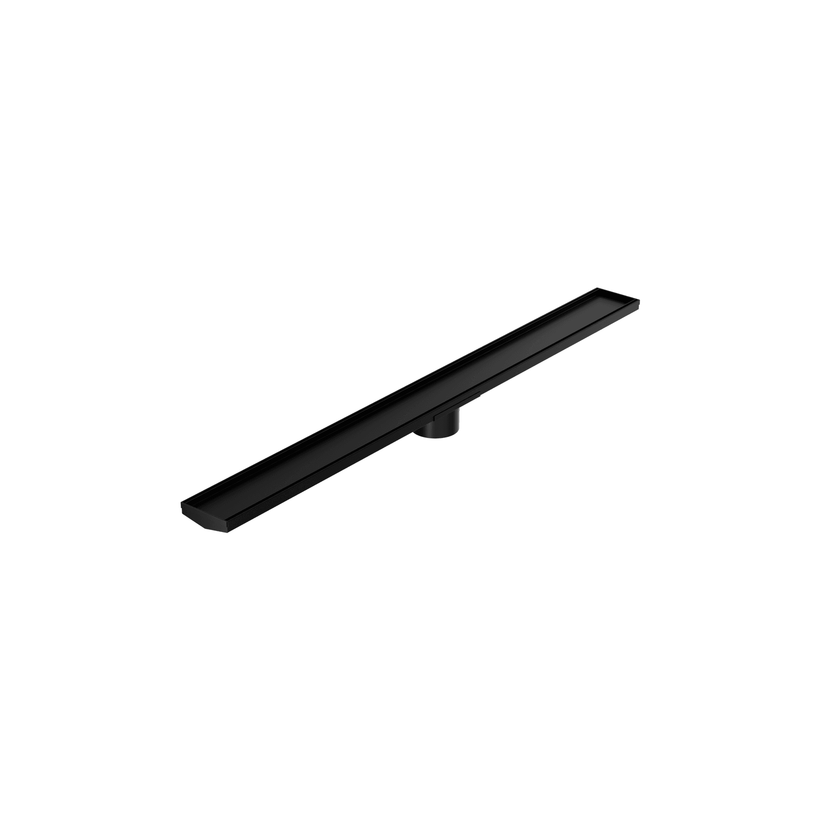 Tile Insert V Channel 1200mm Floor Grate 89mm Outlet With Hole Saw Matte Black gallery detail image