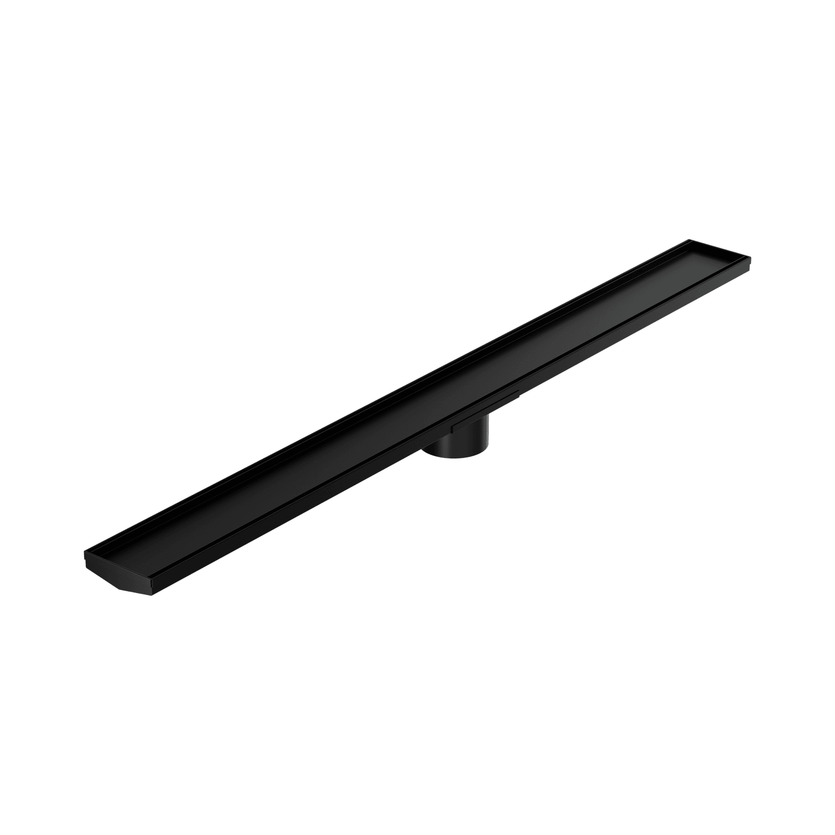 Tile Insert V Channel 1200mm Floor Grate 89mm Outlet With Hole Saw Matte Black gallery detail image