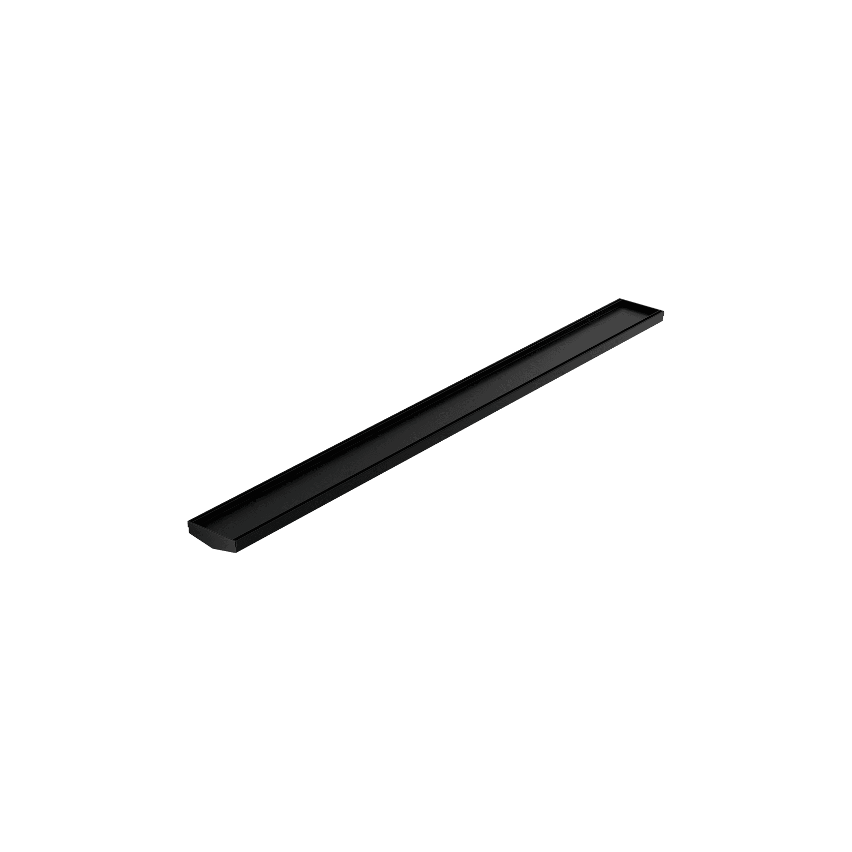 Tile Insert V Channel 1200mm Floor Grate 80mm/89mm Outlet Without Outlet And Hole Saw Matte Black gallery detail image