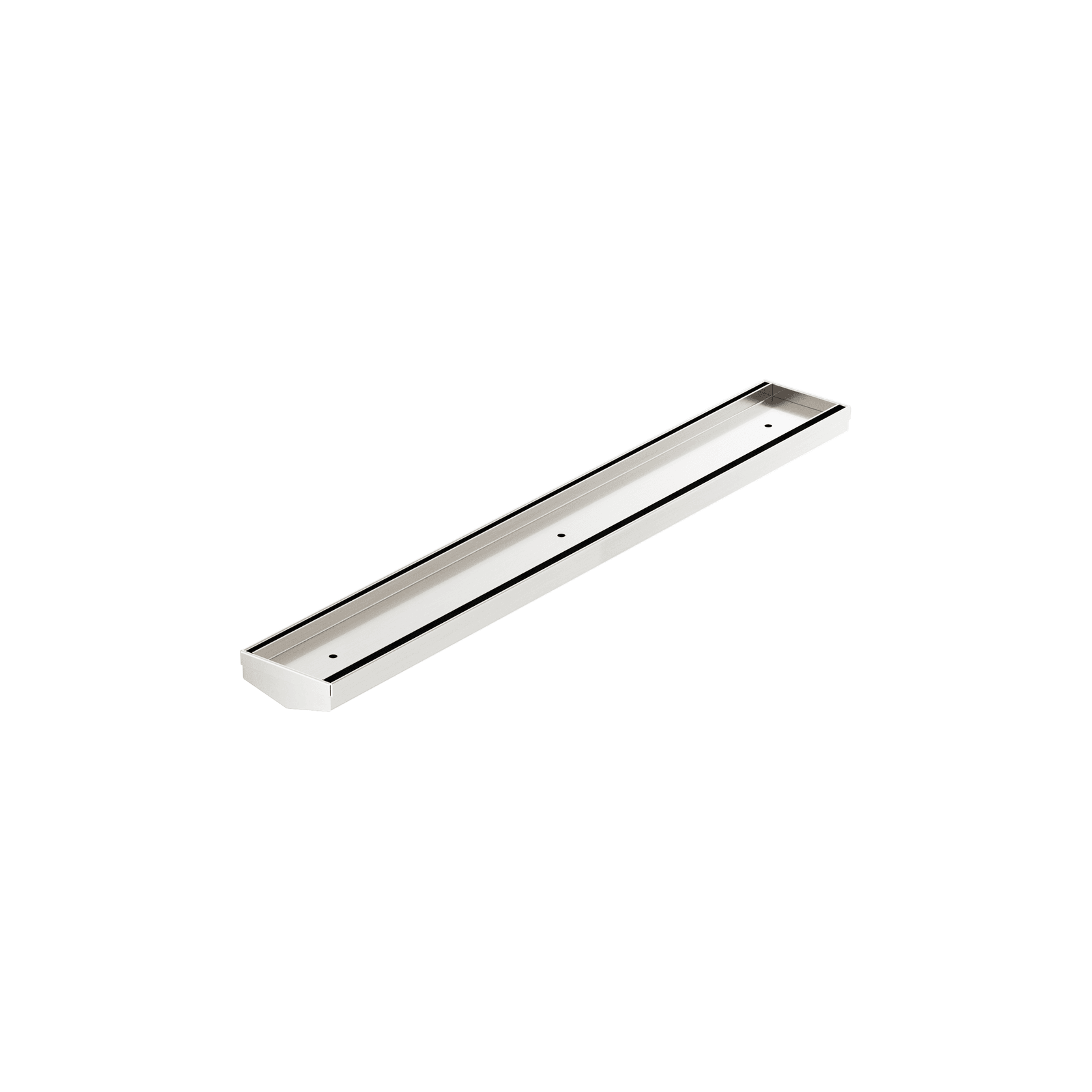 Tile Insert V Channel 600mm Floor Grate 50mm Outlet Without Outlet And Hole Saw Brushed Nickel gallery detail image