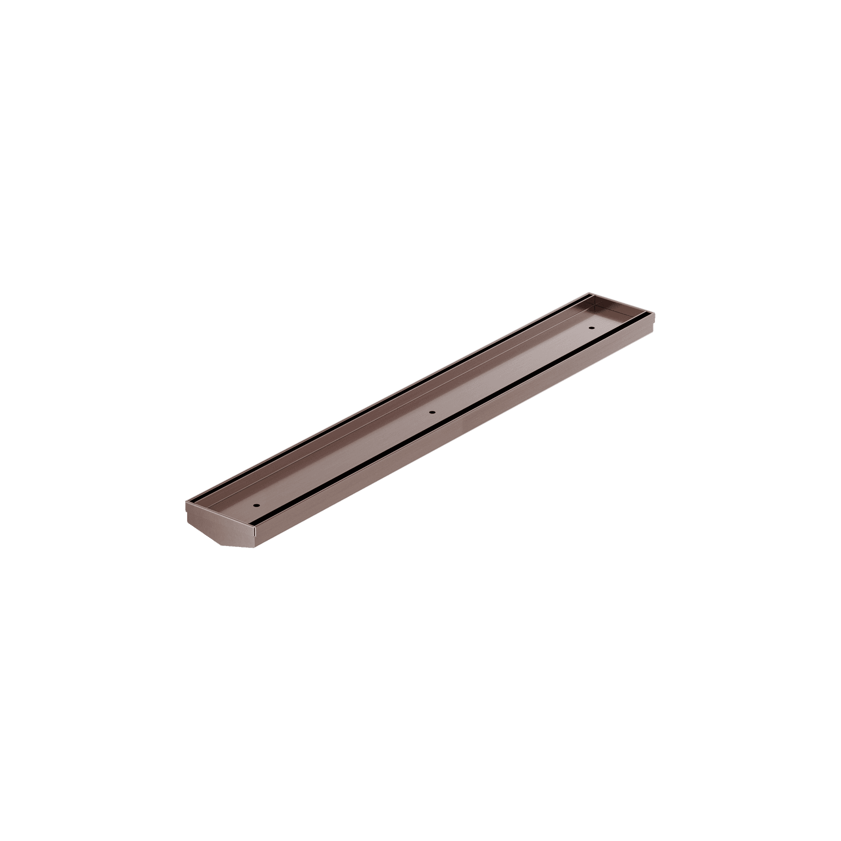 Tile Insert V Channel 600mm Floor Grate 50mm Outlet Without Outlet And Hole Saw Brushed Bronze gallery detail image