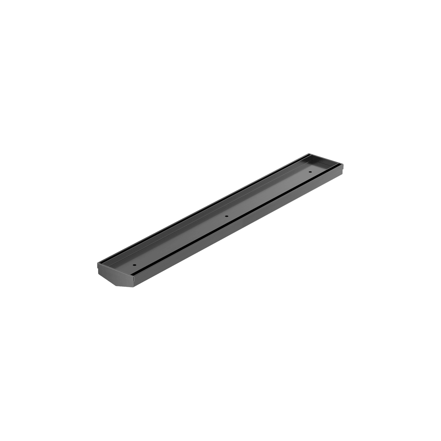 Tile Insert V Channel 600mm Floor Grate 50mm Outlet Without Outlet And Hole Saw Gun Metal gallery detail image