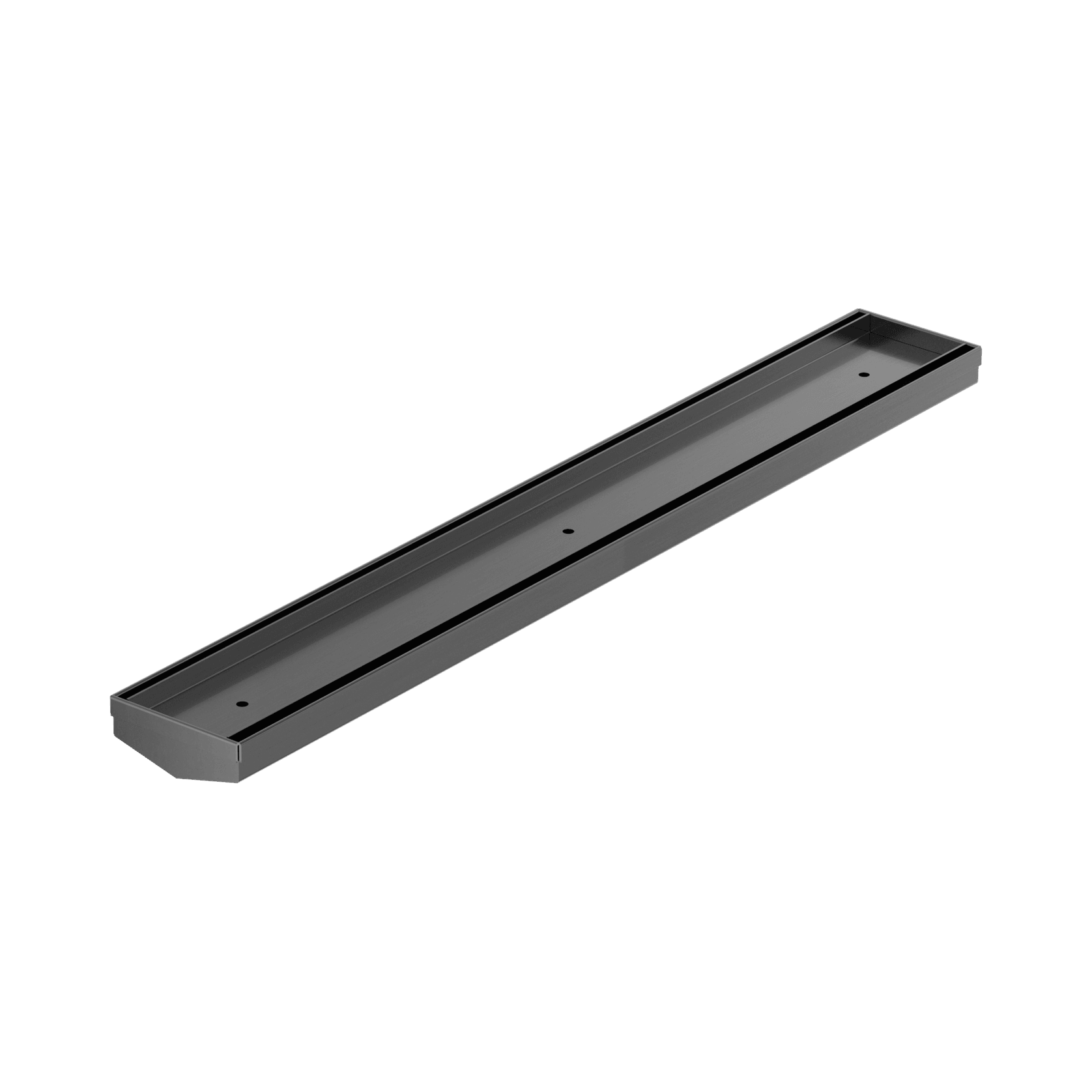 Tile Insert V Channel 600mm Floor Grate 50mm Outlet Without Outlet And Hole Saw Gun Metal gallery detail image