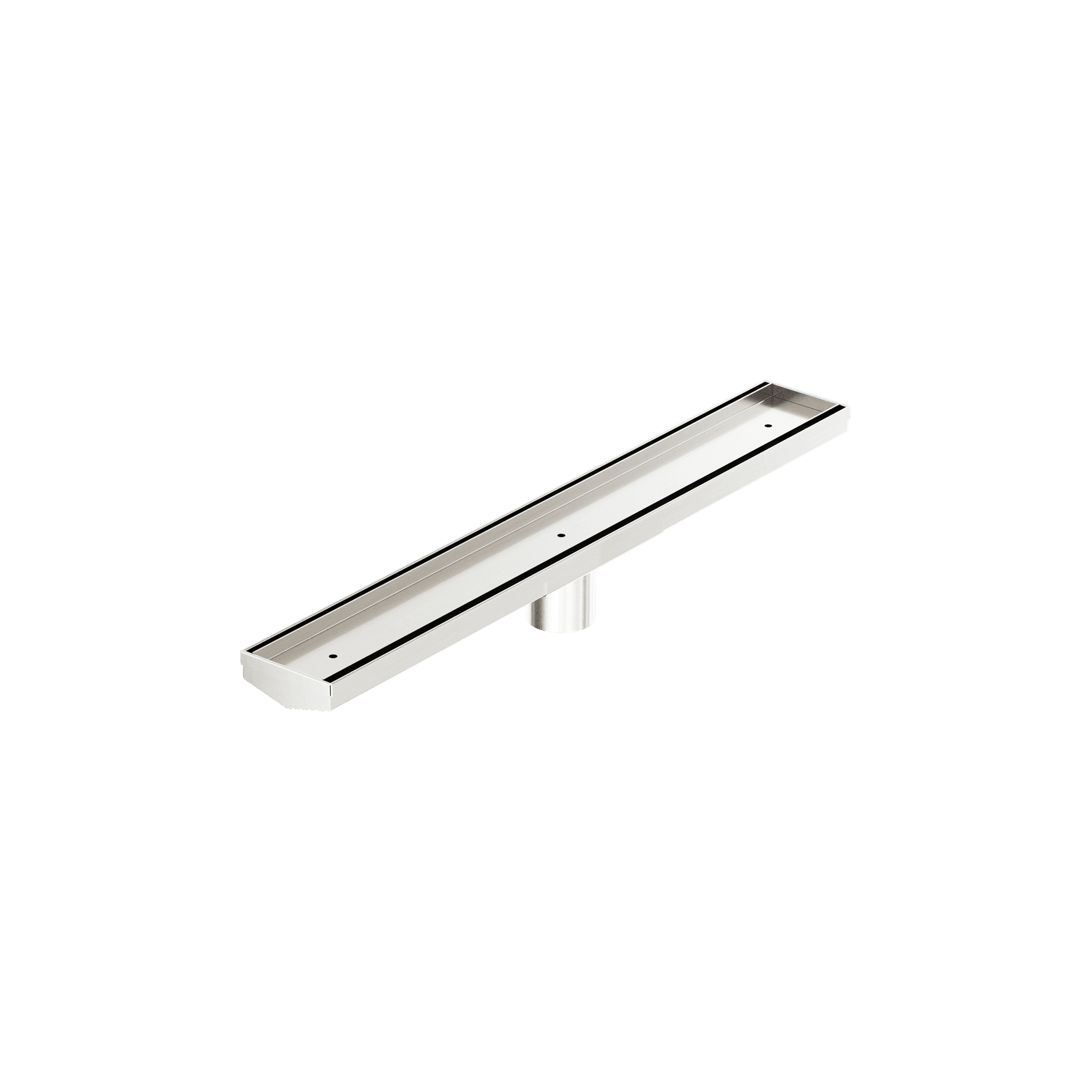 Tile Insert V Channel 600mm Floor Grate 50mm Outlet With Hole Saw Brushed Nickel gallery detail image