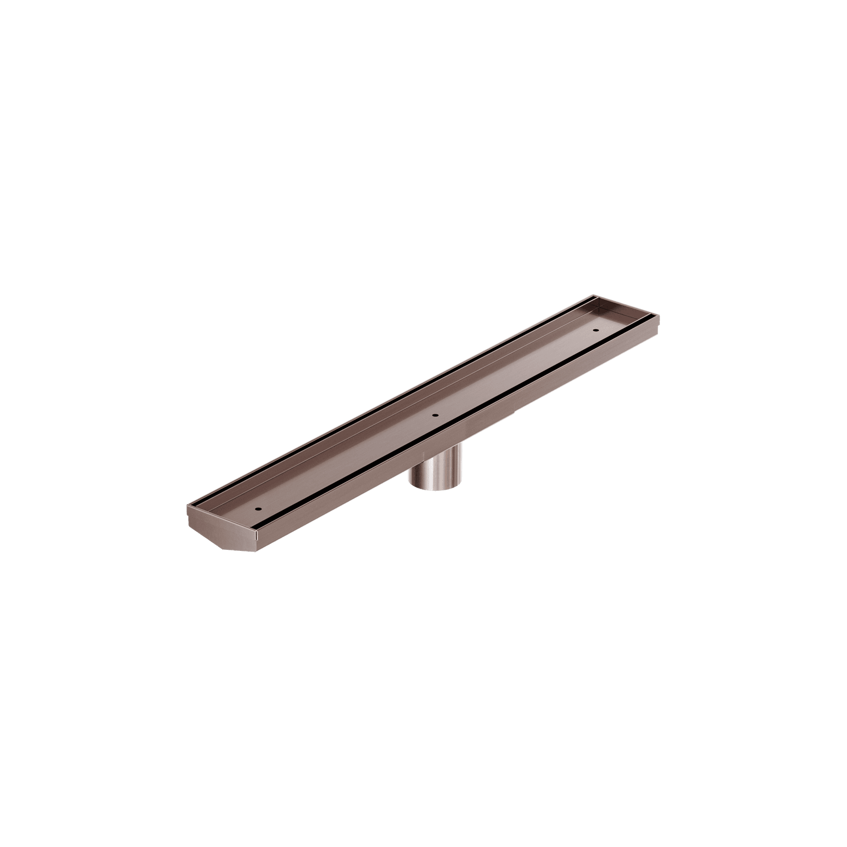 Tile Insert V Channel 600mm Floor Grate 50mm Outlet With Hole Saw Brushed Bronze gallery detail image