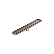 Tile Insert V Channel 600mm Floor Grate 50mm Outlet With Hole Saw Brushed Bronze gallery detail image