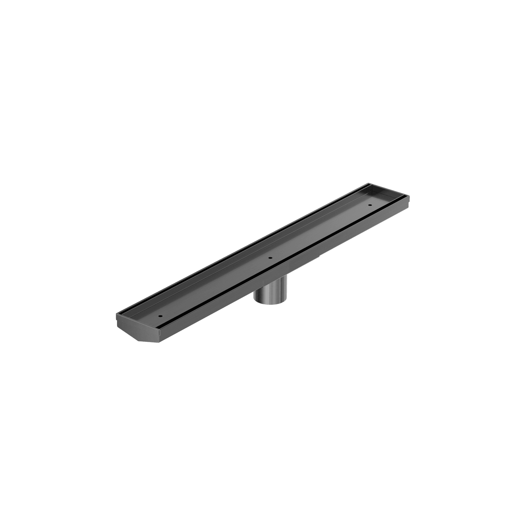 Tile Insert V Channel 600mm Floor Grate 50mm Outlet With Hole Saw Gun Metal gallery detail image