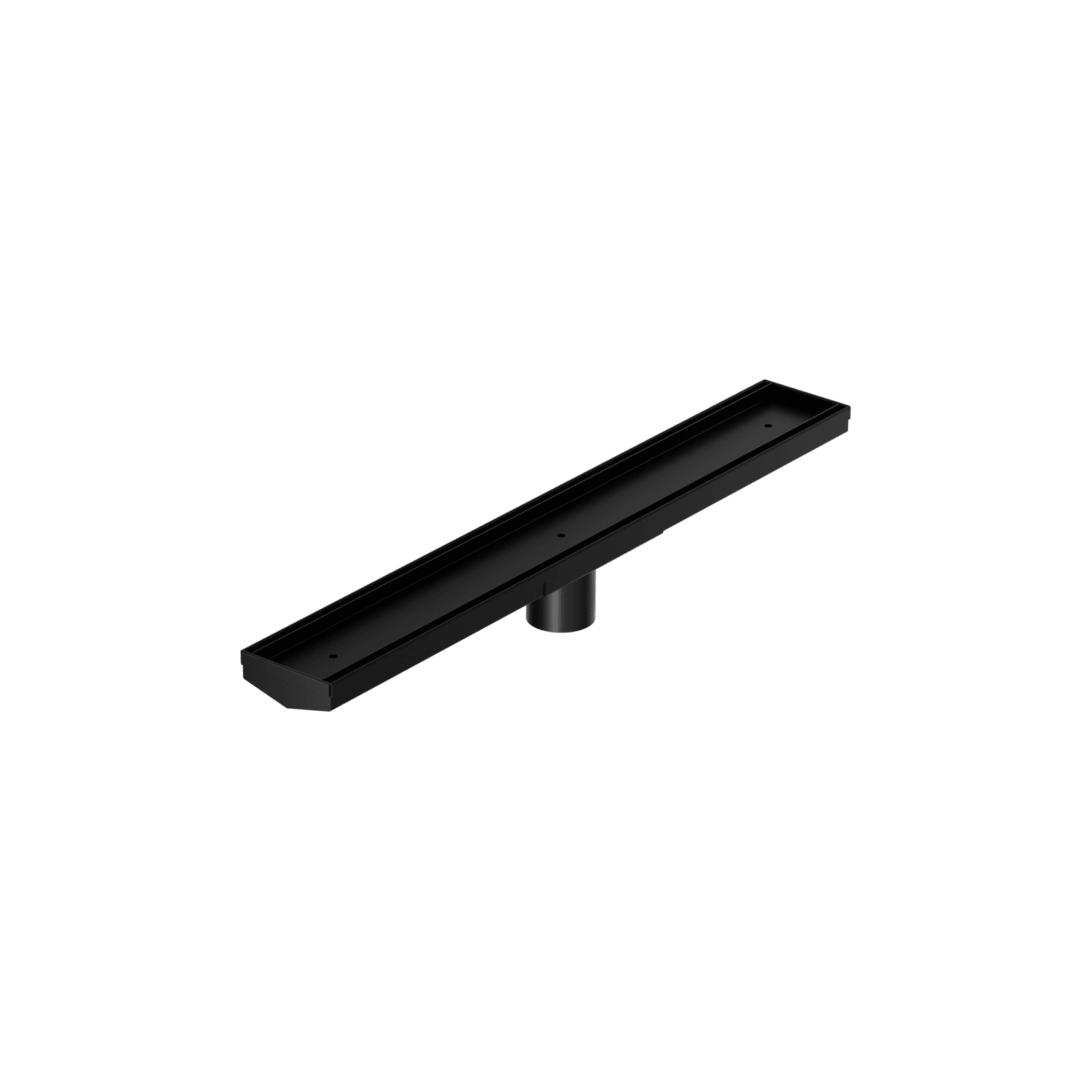 Tile Insert V Channel 600mm Floor Grate 50mm Outlet With Hole Saw Matte Black gallery detail image