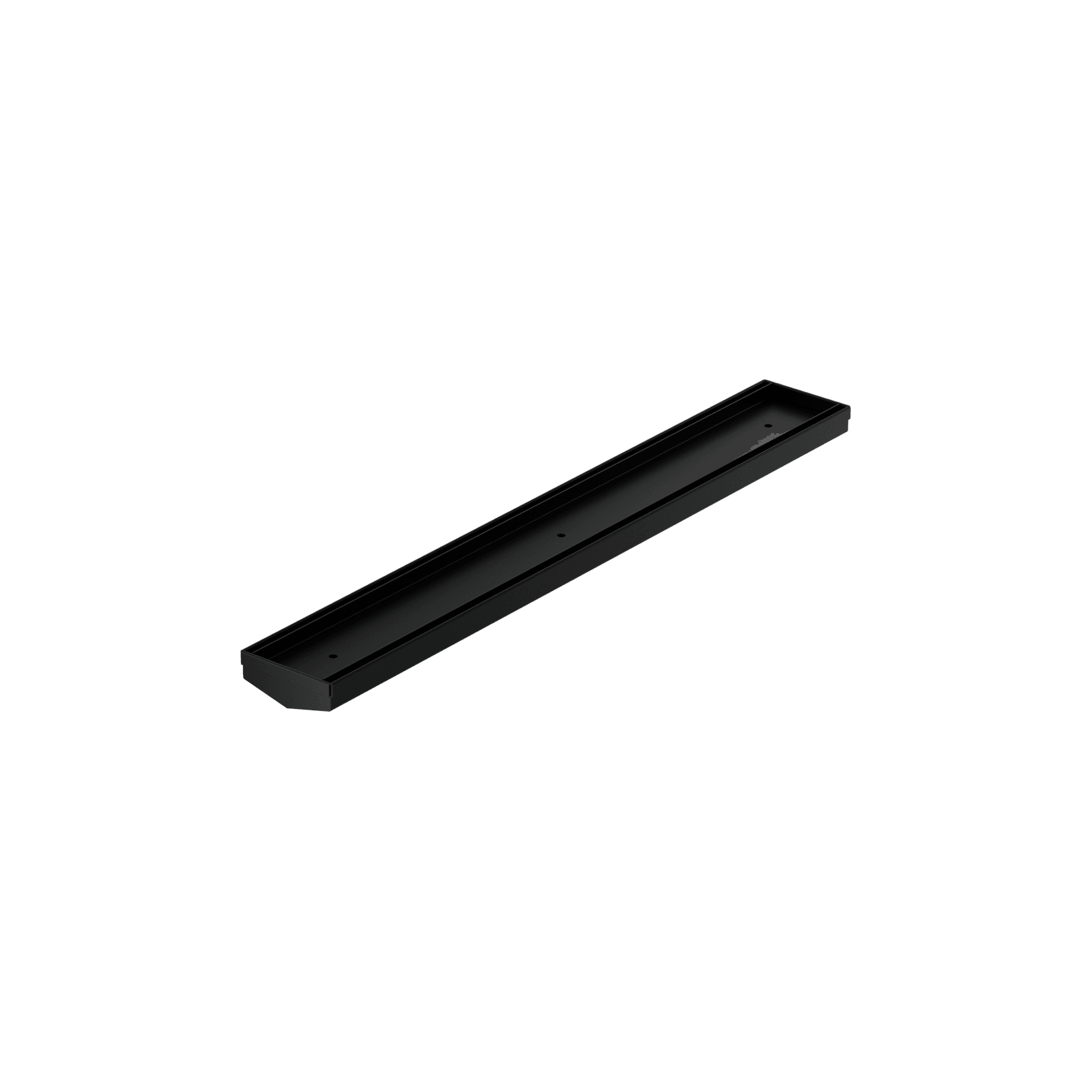 Tile Insert V Channel 600mm Floor Grate 50mm Outlet Without Outlet And Hole Saw Matte Black gallery detail image