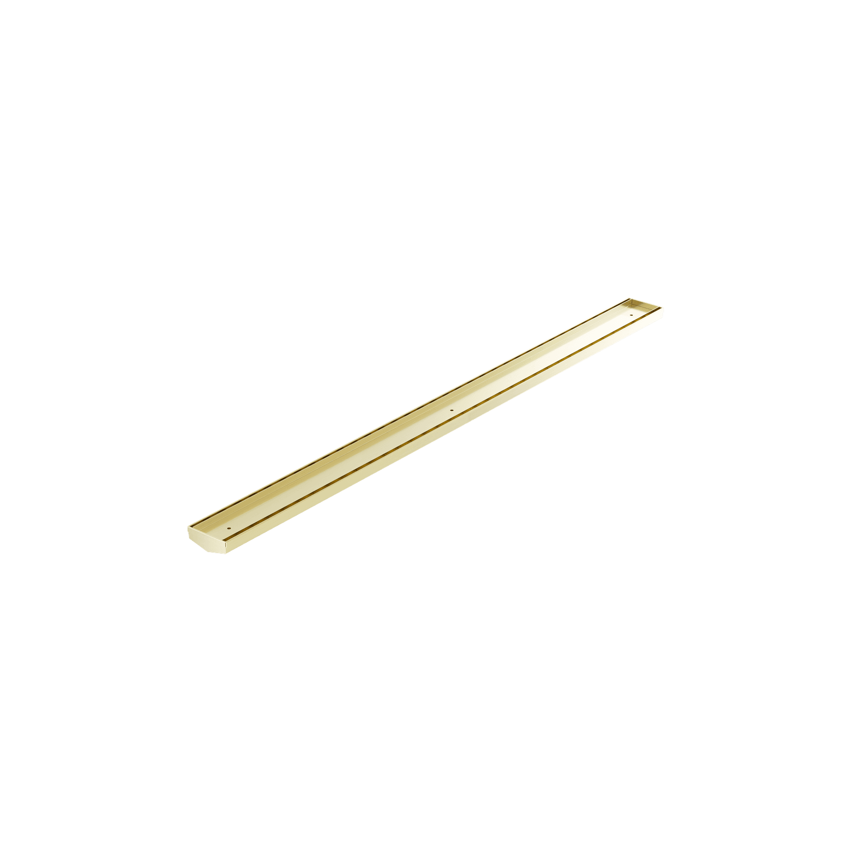 Tile Insert V Channel 1200mm Floor Grate 50mm Outlet Without Outlet And Hole Saw Brushed Gold gallery detail image