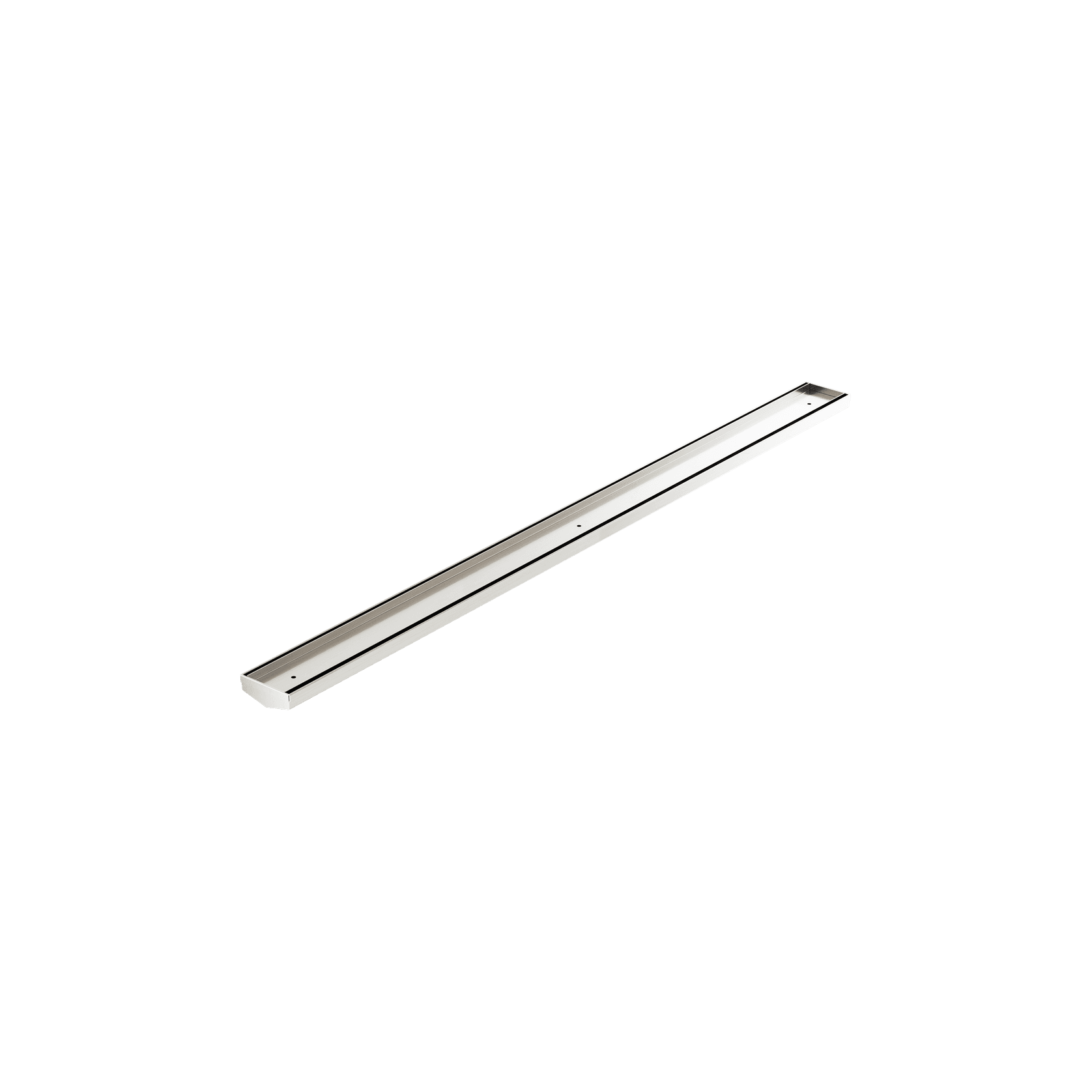 Tile Insert V Channel 1200mm Floor Grate 50mm Outlet Without Outlet And Hole Saw Brushed Nickel gallery detail image