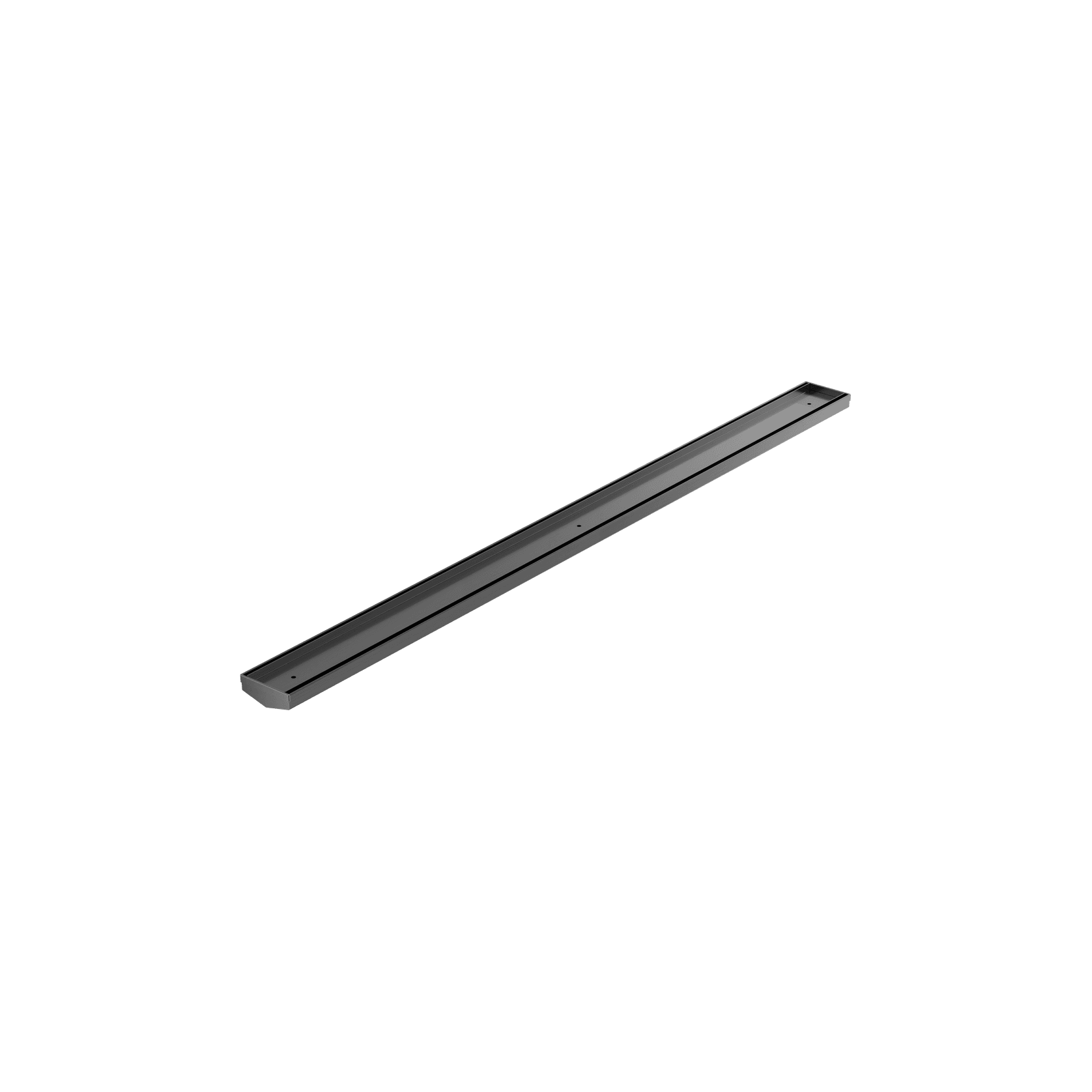 Tile Insert V Channel 1200mm Floor Grate 50mm Outlet Without Outlet And Hole Saw Gun Metal gallery detail image