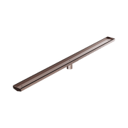 Tile Insert V Channel 1200mm Floor Grate 50mm Outlet With Hole Saw Brushed Bronze gallery detail image