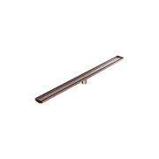 Tile Insert V Channel 1200mm Floor Grate 50mm Outlet With Hole Saw Brushed Bronze gallery detail image