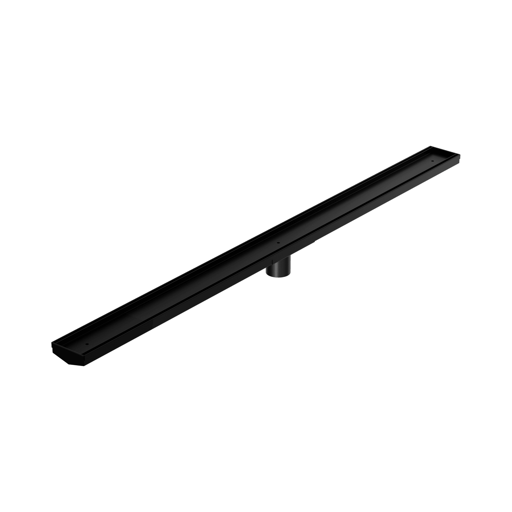 Tile Insert V Channel 1200mm Floor Grate 50mm Outlet With Hole Saw Matte Black gallery detail image