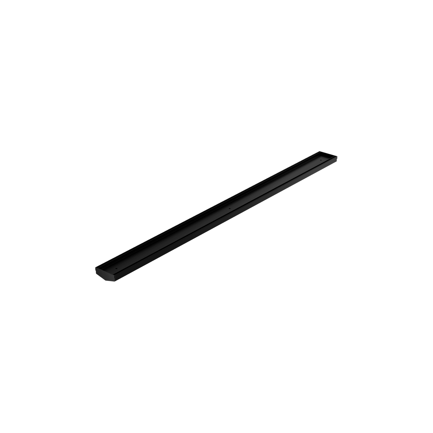 Tile Insert V Channel 1200mm Floor Grate 50mm Outlet Without Outlet And Hole Saw Matte Black gallery detail image