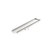 Tile Insert V Channel 600mm Floor Grate 80mm Outlet With Hole Saw Brushed Nickel gallery detail image
