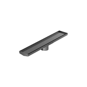 Tile Insert V Channel 600mm Floor Grate 80mm Outlet With Hole Saw Gun Metal gallery detail image