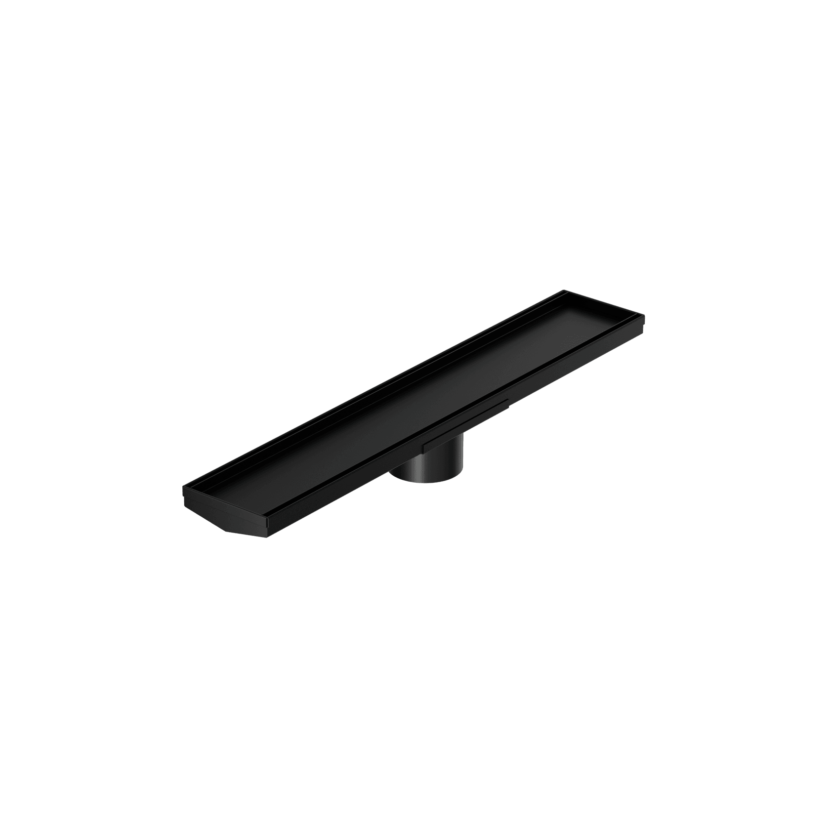 Tile Insert V Channel 600mm Floor Grate 80mm Outlet With Hole Saw Matte Black gallery detail image