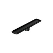 Tile Insert V Channel 600mm Floor Grate 80mm Outlet With Hole Saw Matte Black gallery detail image