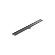 Tile Insert V Channel 1200mm Floor Grate 80mm Outlet With Hole Saw Gun Metal gallery detail image