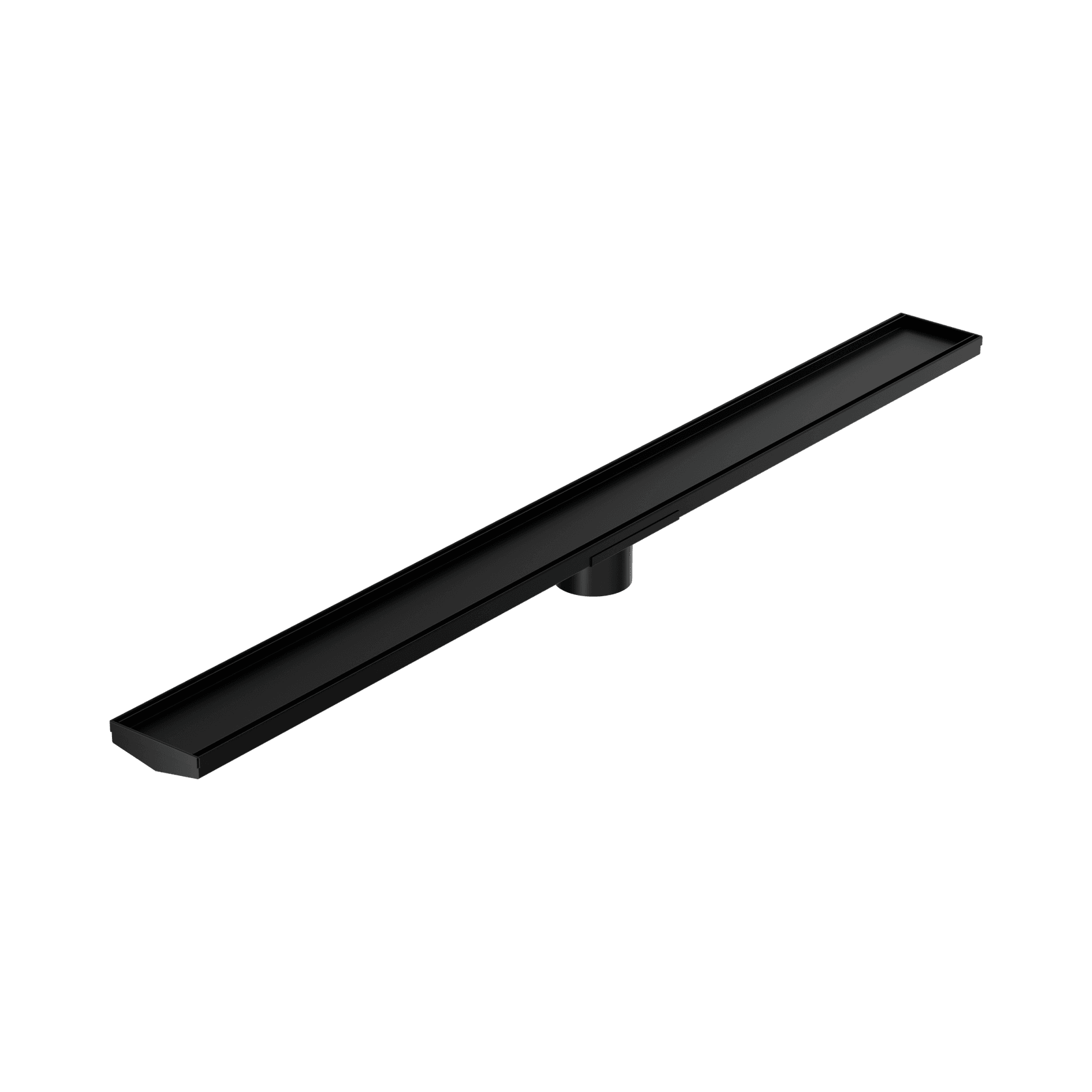 Tile Insert V Channel 1200mm Floor Grate 80mm Outlet With Hole Saw Matte Black gallery detail image