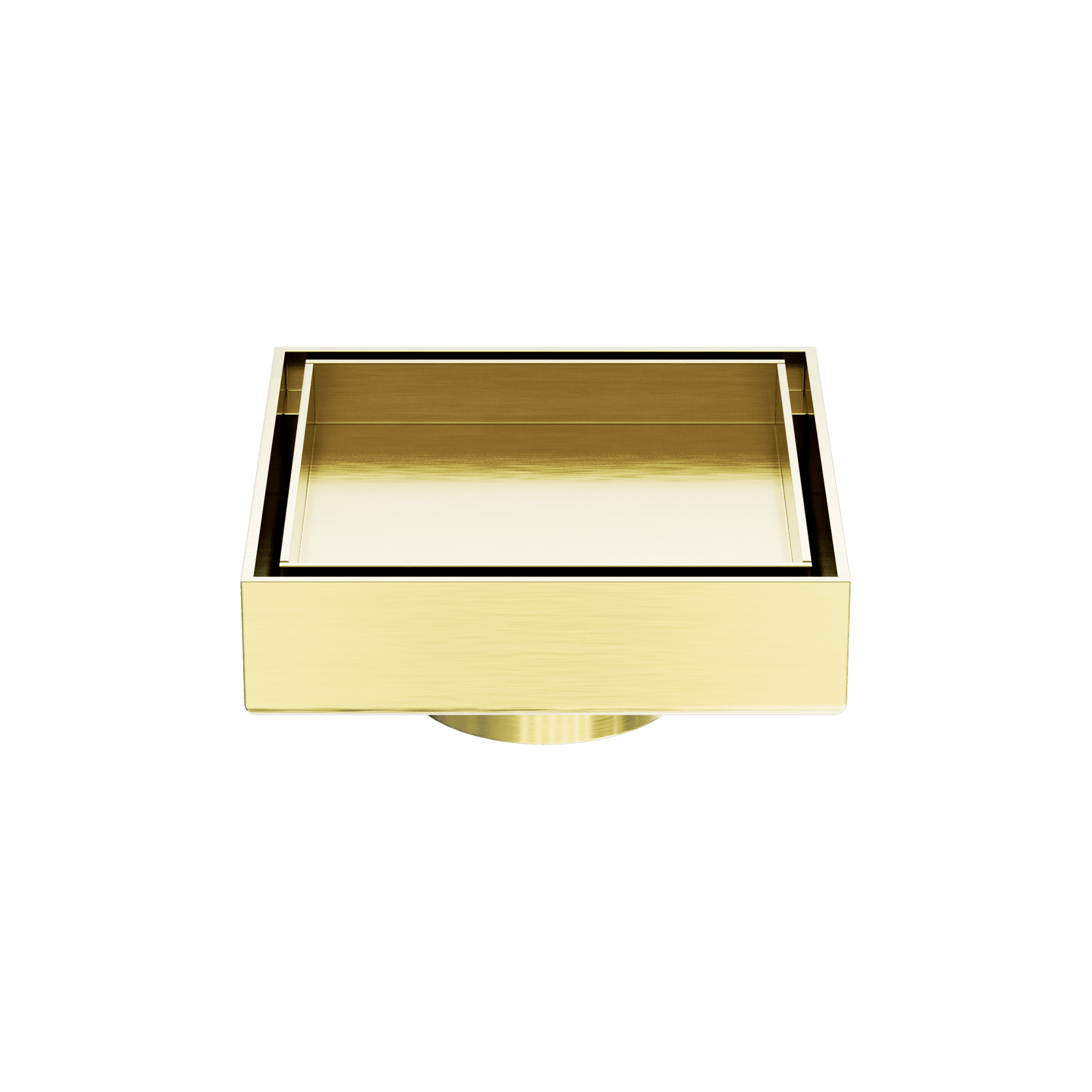 100mm Square Tile Insert Floor Waste 50mm Outlet Brushed Gold gallery detail image