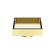 100mm Square Tile Insert Floor Waste 50mm Outlet Brushed Gold gallery detail image