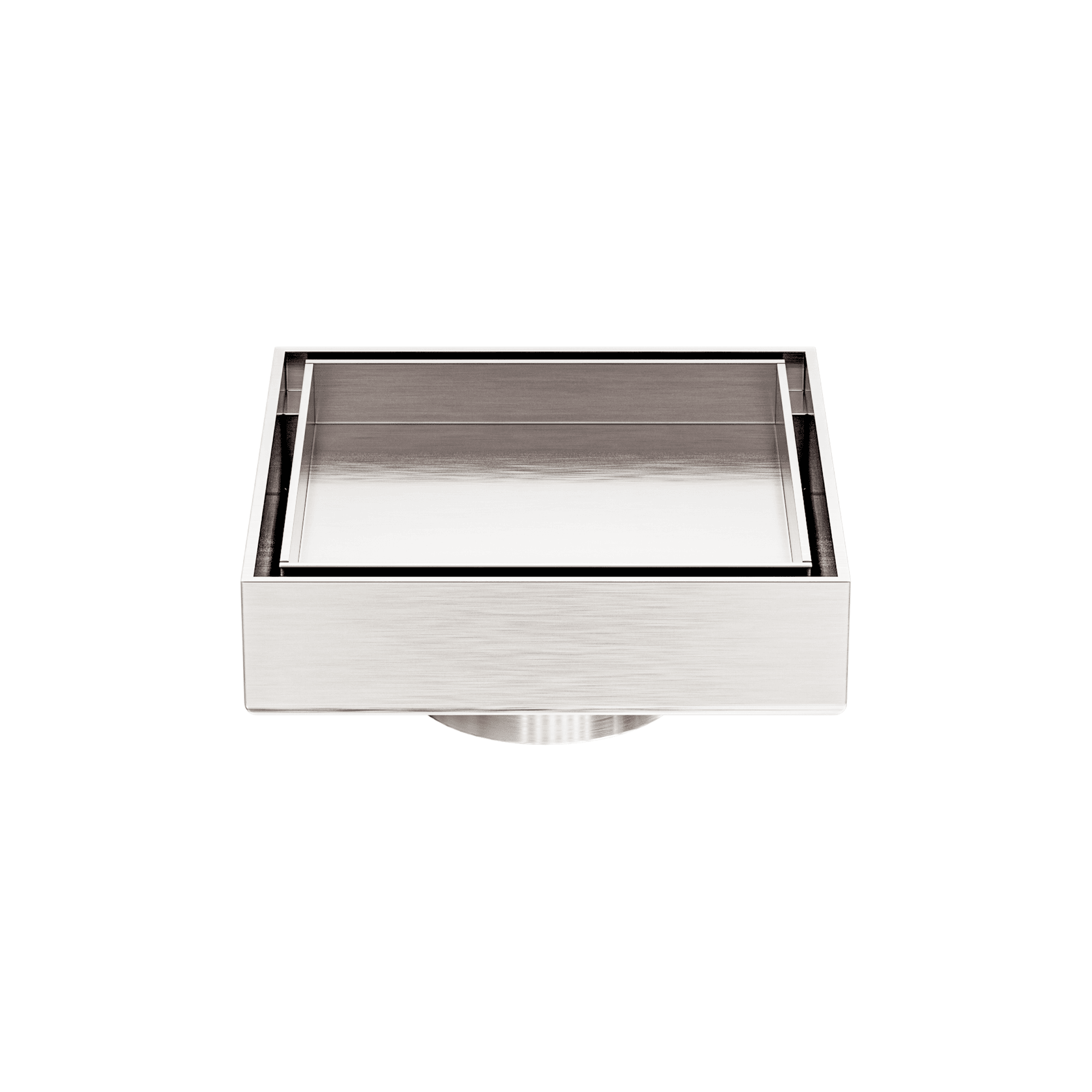 100mm Square Tile Insert Floor Waste 50mm Outlet Brushed Nickel gallery detail image
