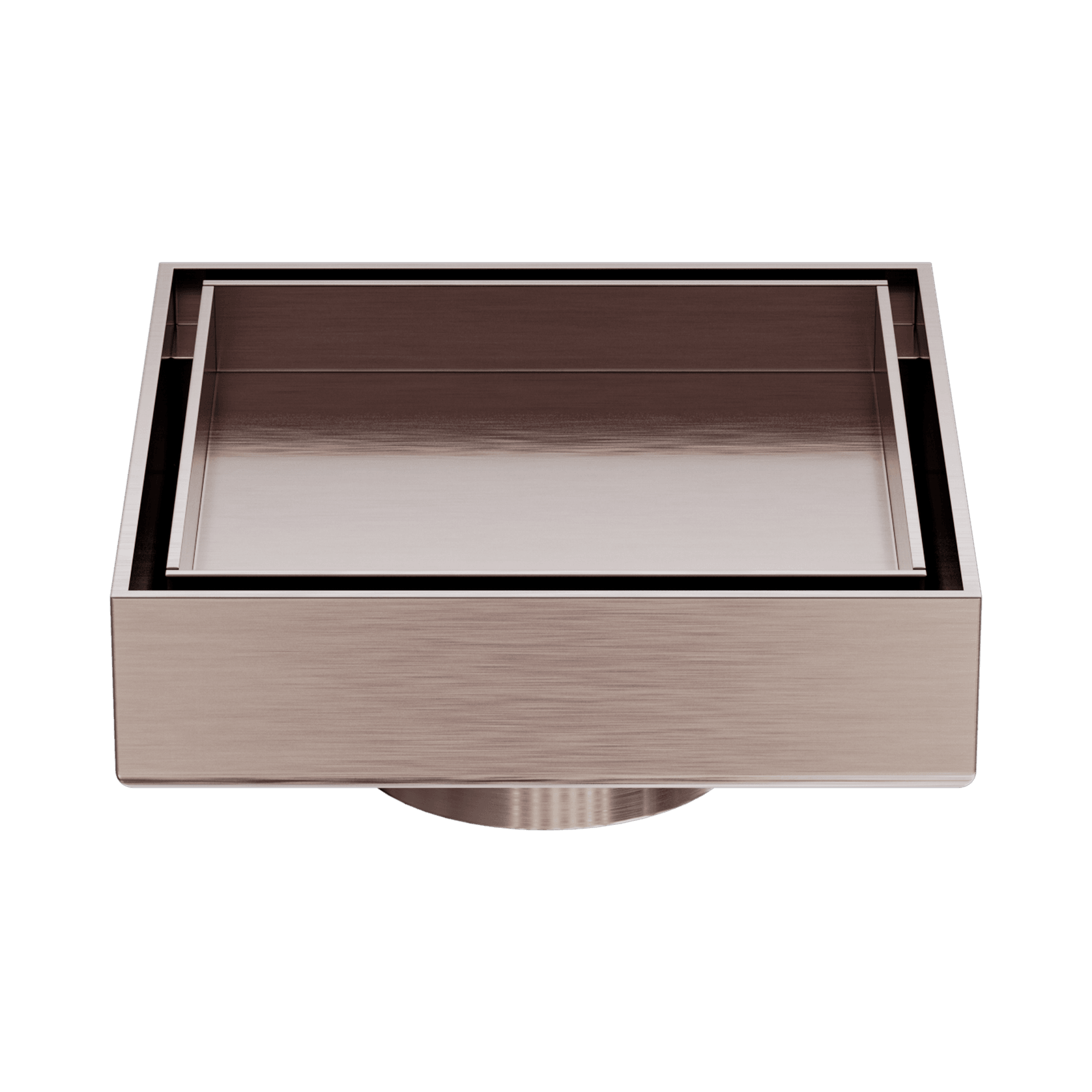 100mm Square Tile Insert Floor Waste 50mm Outlet Brushed Bronze gallery detail image
