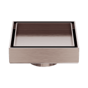 100mm Square Tile Insert Floor Waste 50mm Outlet Brushed Bronze gallery detail image