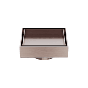 100mm Square Tile Insert Floor Waste 50mm Outlet Brushed Bronze gallery detail image