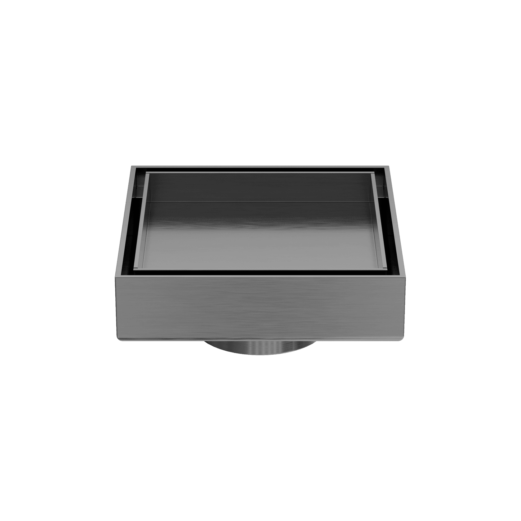 100mm Square Tile Insert Floor Waste 50mm Outlet Gun Metal gallery detail image