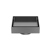 100mm Square Tile Insert Floor Waste 50mm Outlet Gun Metal gallery detail image