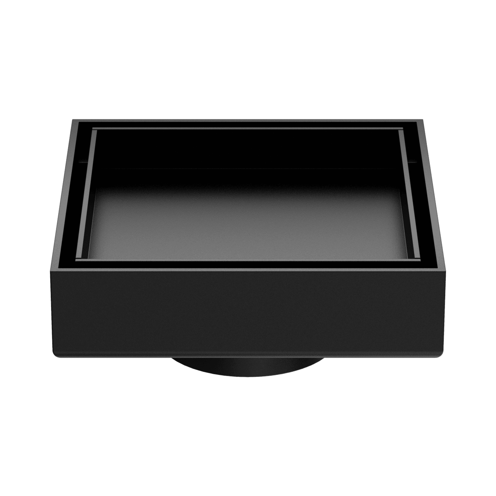 100mm Square Tile Insert Floor Waste 50mm Outlet Matte Black gallery detail image