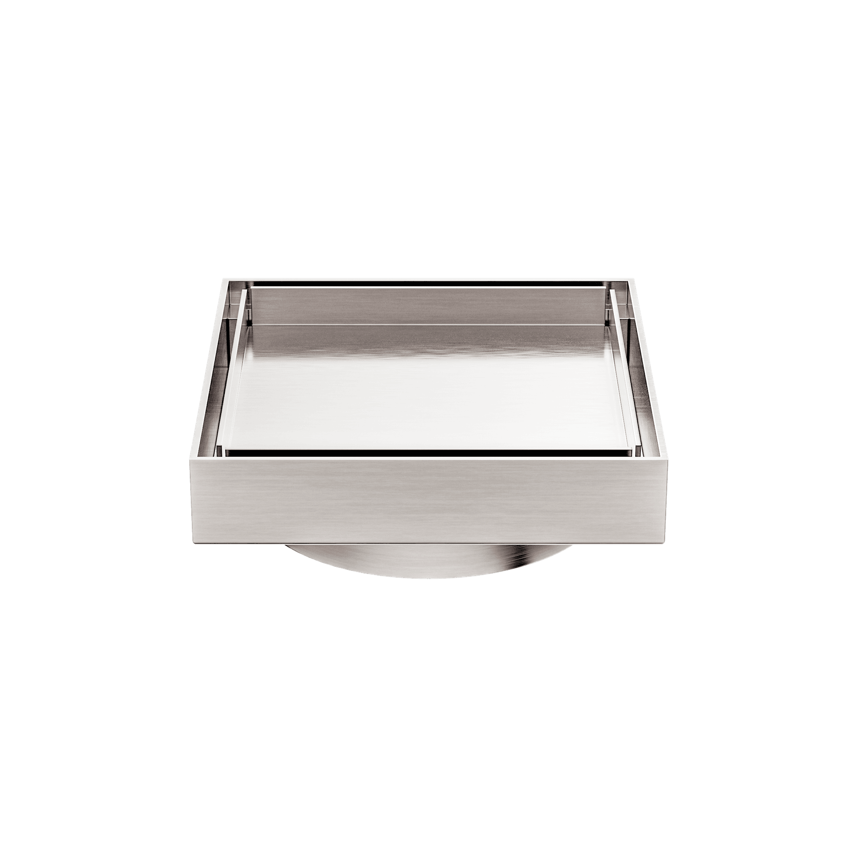 130mm Square Tile Insert Floor Waste 100mm Outlet Brushed Nickel gallery detail image