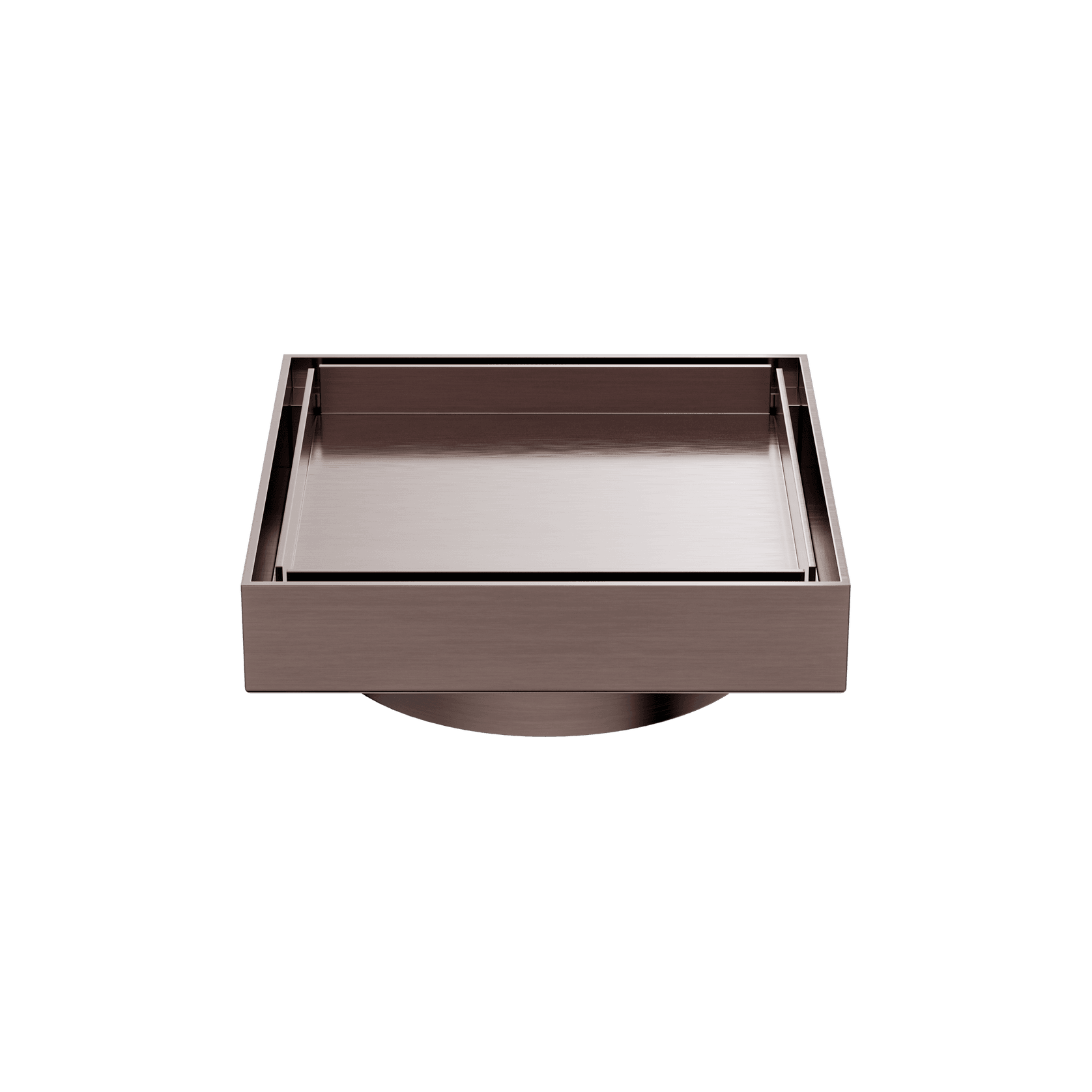 130mm Square Tile Insert Floor Waste 100mm Outlet Brushed Bronze gallery detail image