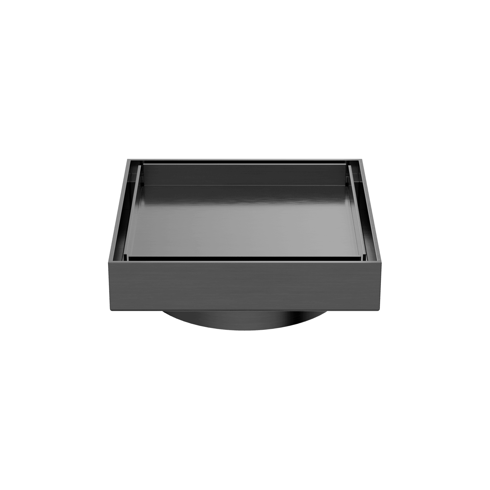 130mm Square Tile Insert Floor Waste 100mm Outlet Gun Metal gallery detail image