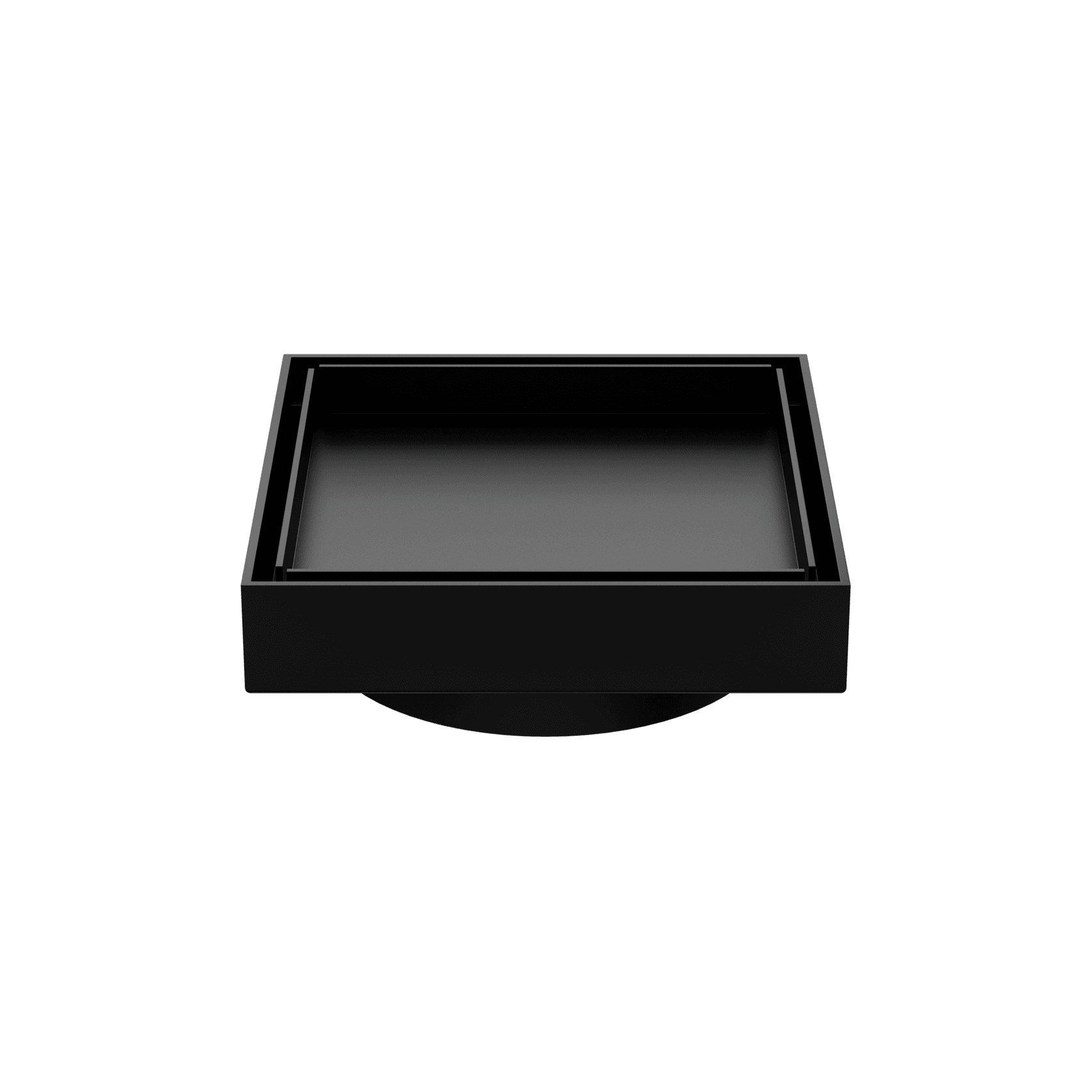 130mm Square Tile Insert Floor Waste 100mm Outlet Matte Black gallery detail image