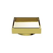 100mm Square Tile Insert Floor Waste 80mm Outlet Brushed Gold gallery detail image