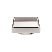 100mm Square Tile Insert Floor Waste 80mm Outlet Brushed Nickel gallery detail image