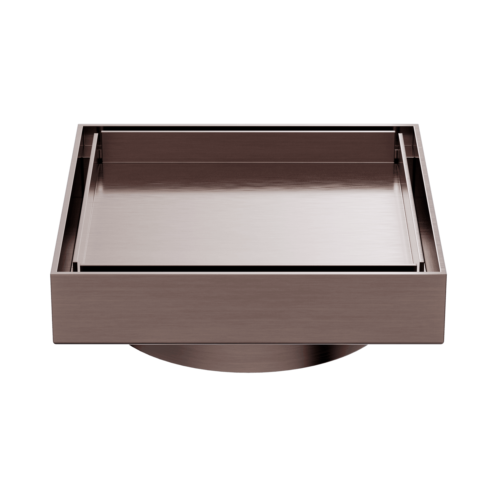 100mm Square Tile Insert Floor Waste 80mm Outlet Brushed Bronze gallery detail image