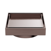100mm Square Tile Insert Floor Waste 80mm Outlet Brushed Bronze gallery detail image