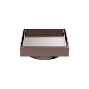 100mm Square Tile Insert Floor Waste 80mm Outlet Brushed Bronze gallery detail image